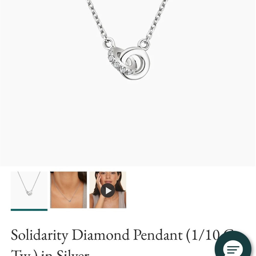 Solidarity Diamond Necklace in Silver